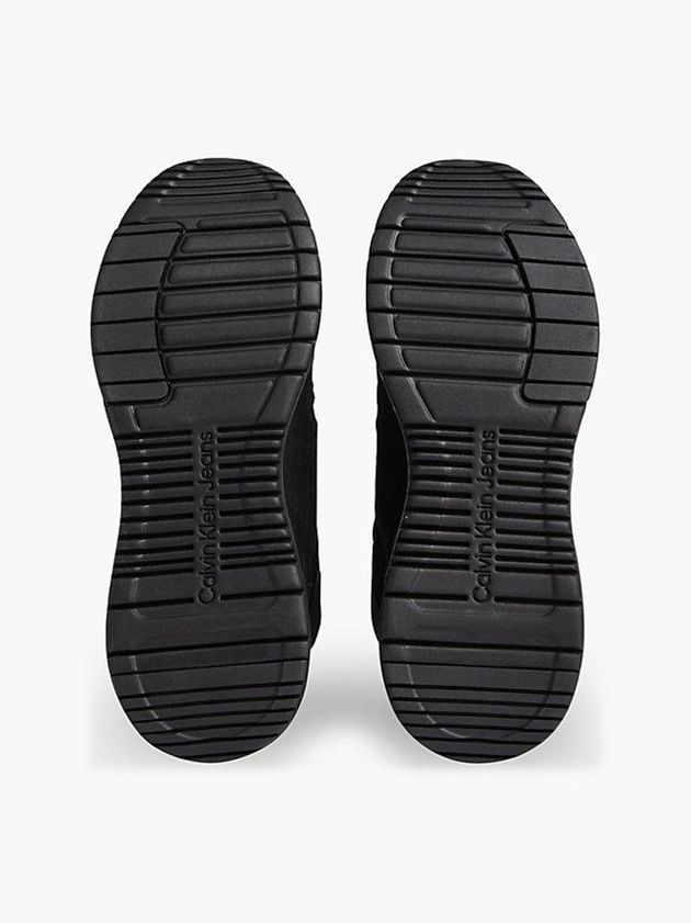 Black Calvin Klein Leather Platform High-Top Women Sneakers | XBZQ-38271