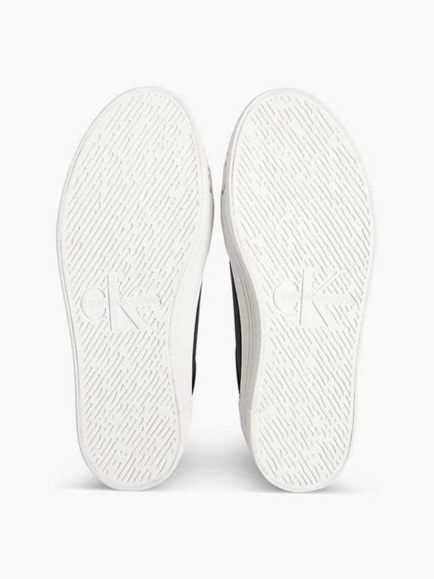 Black Calvin Klein Leather Platform Women Sneakers | PFKB-03678