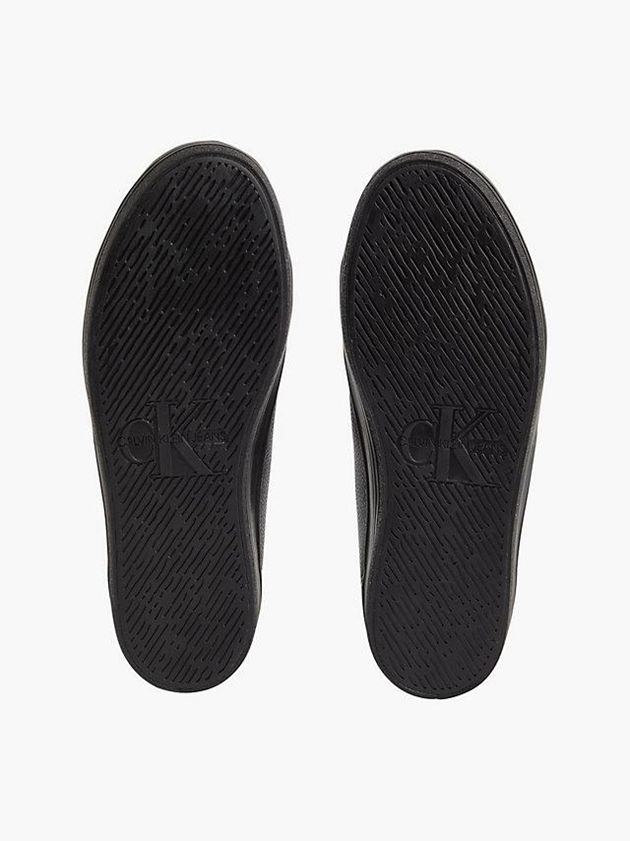 Black Calvin Klein Leather Platform Women Sneakers | THAG-48391