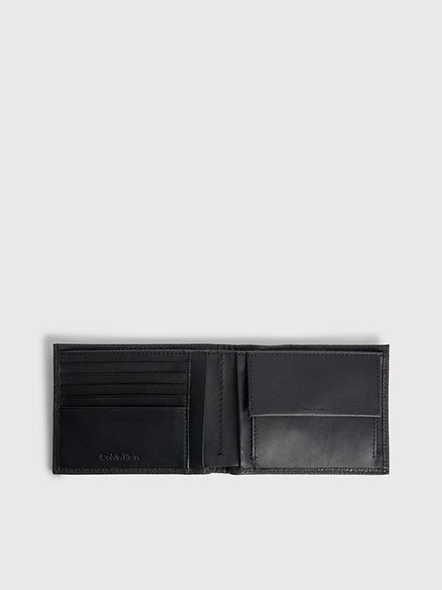 Black Calvin Klein Leather Rfid Billfold Men Wallet | BQRS-24781