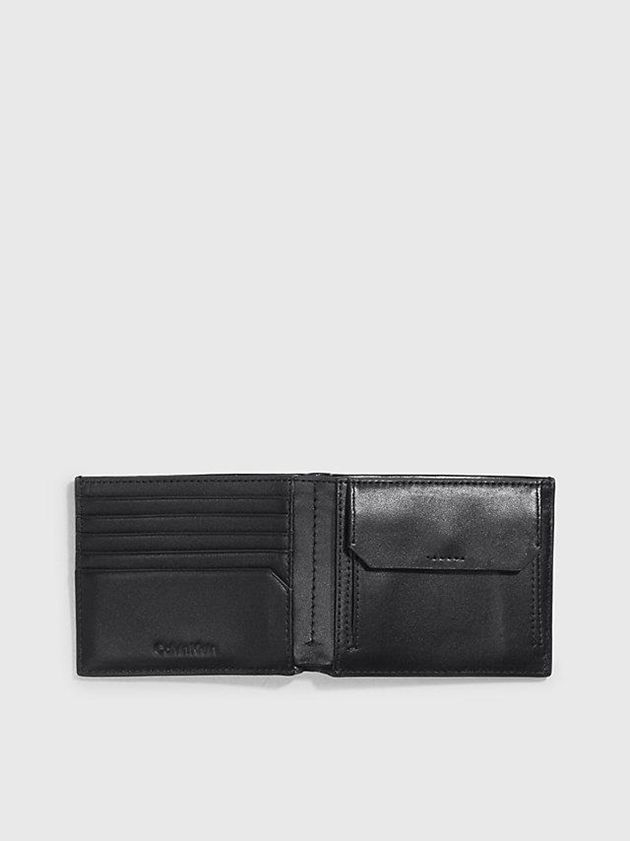 Black Calvin Klein Leather Rfid Billfold Men Wallet | GRCZ-02145