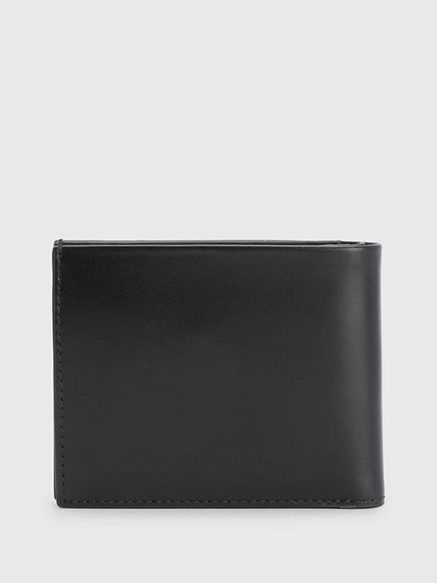 Black Calvin Klein Leather Rfid Billfold Men Wallet | GRCZ-02145