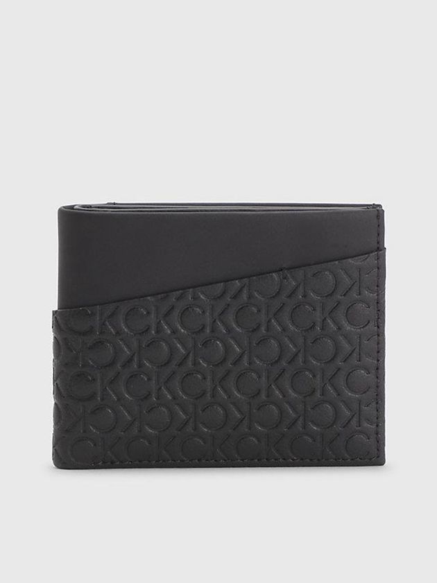 Black Calvin Klein Leather Rfid Billfold Men Wallet | VHCX-12408