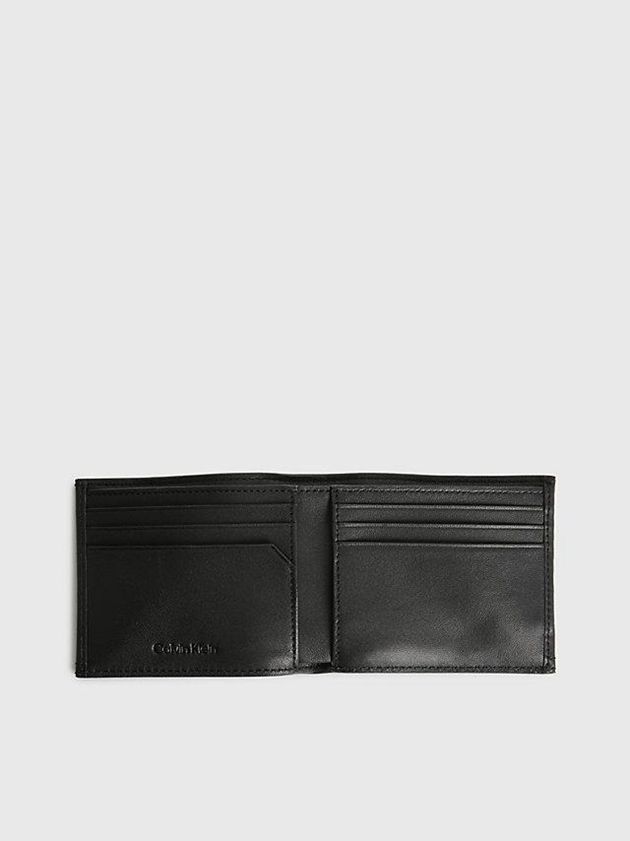 Black Calvin Klein Leather Rfid Slimfold Men Wallet | IGOA-35962