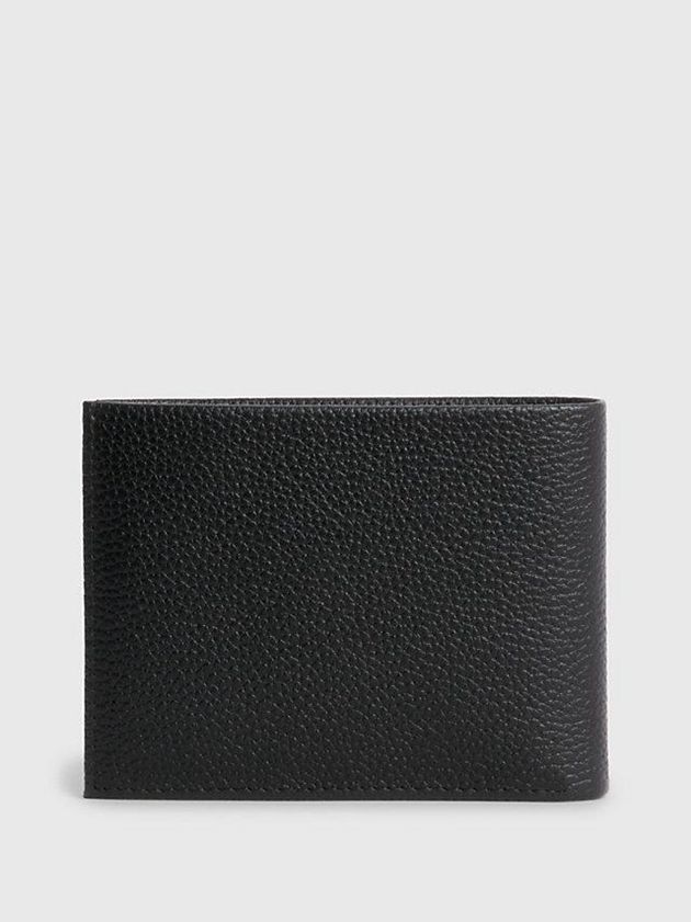 Black Calvin Klein Leather Rfid Trifold Men Wallet | DSOP-06471