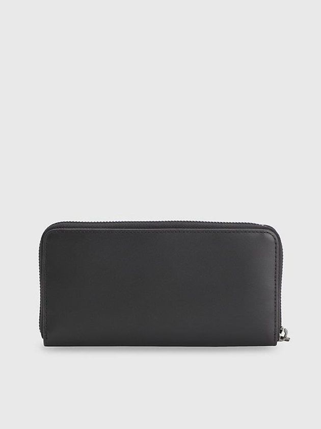 Black Calvin Klein Leather Rfid Zip Around Men Wallet | TPBC-37041