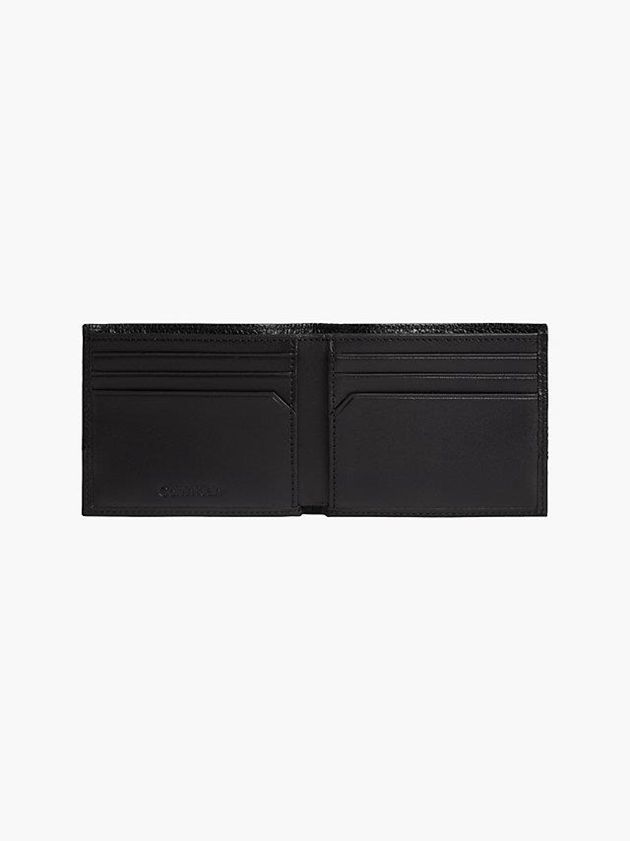 Black Calvin Klein Leather Slimfold Men Wallet | EYQN-93842