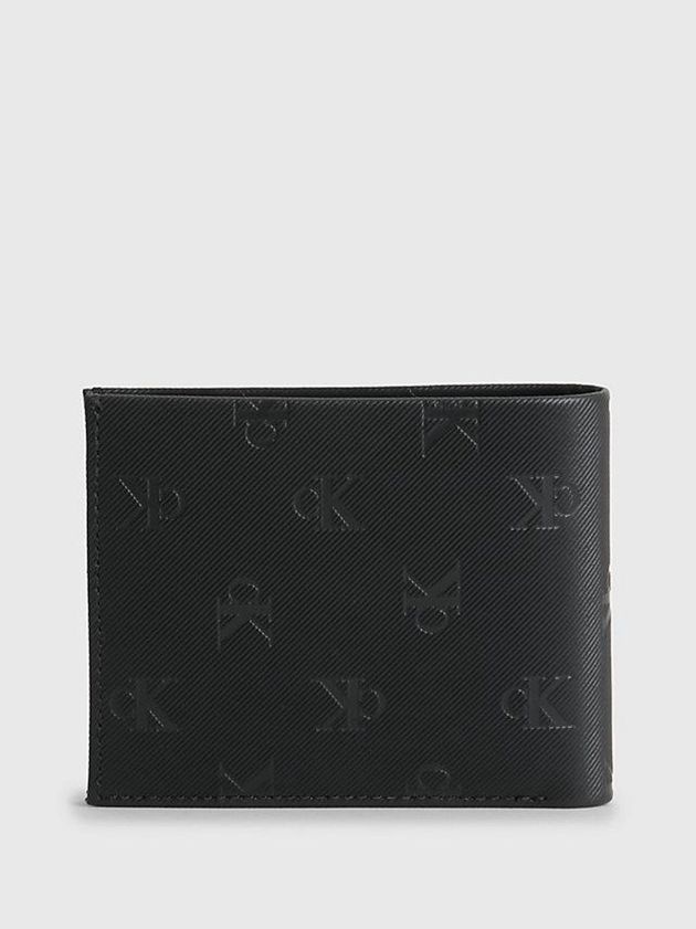 Black Calvin Klein Leather Slimfold Men Wallet | KPUE-24085