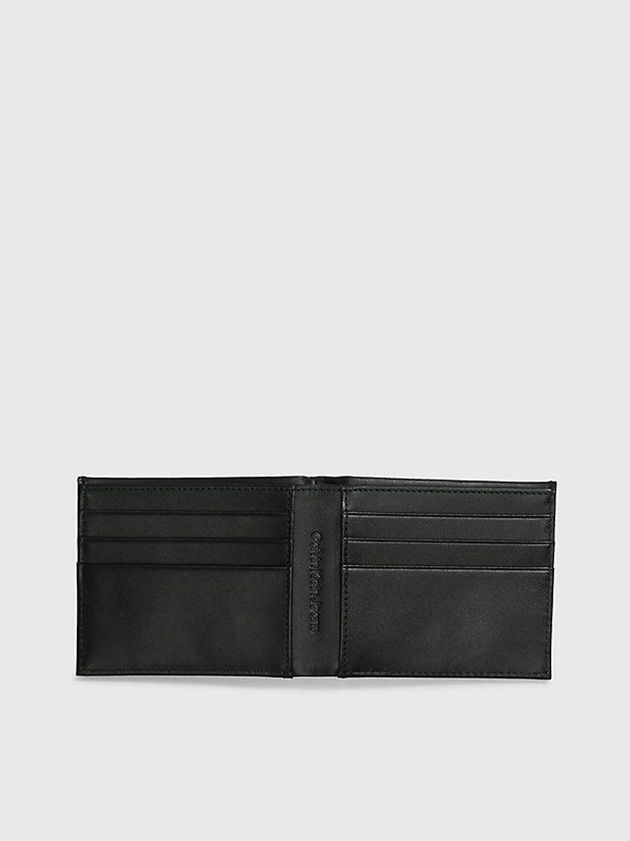 Black Calvin Klein Leather Slimfold Men Wallet | IGJV-21493