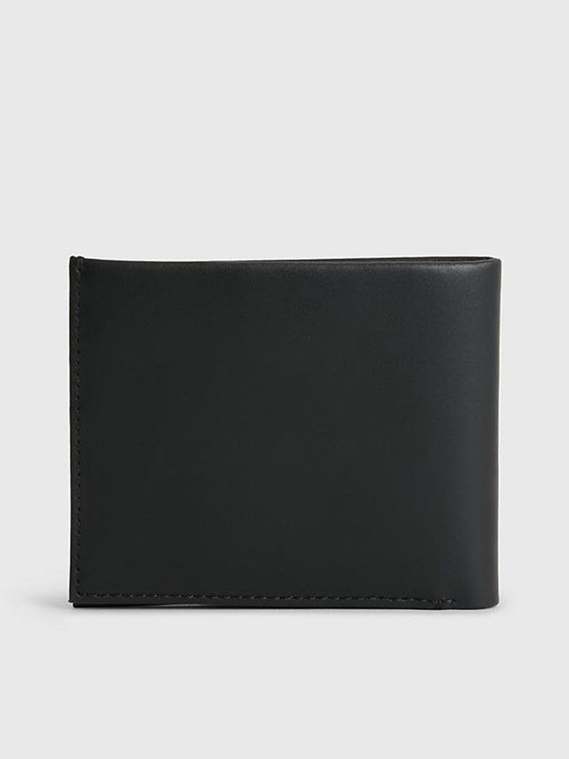 Black Calvin Klein Leather Slimfold Men Wallet | IGJV-21493