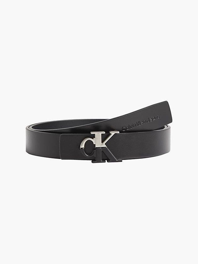 Black Calvin Klein Leather Women Belt | NKZJ-24135