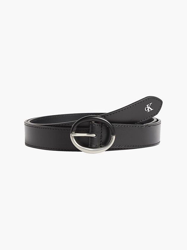 Black Calvin Klein Leather Women Belt | UBXC-12063