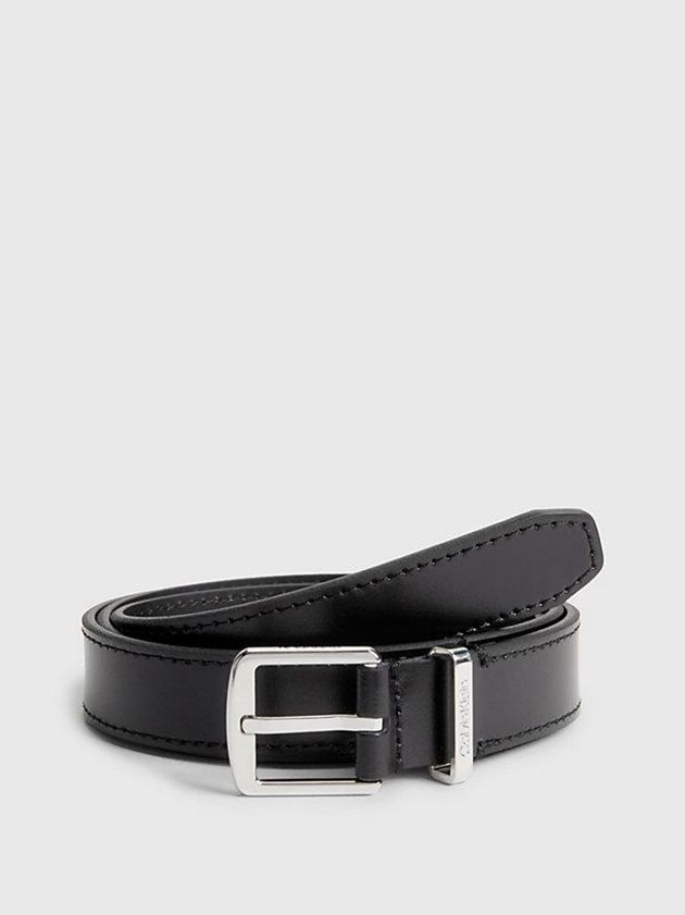Black Calvin Klein Leather Women Belt | VATM-75421