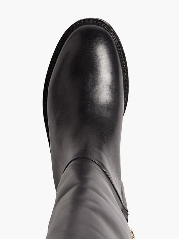 Black Calvin Klein Leather Women Boots | DPVY-30659