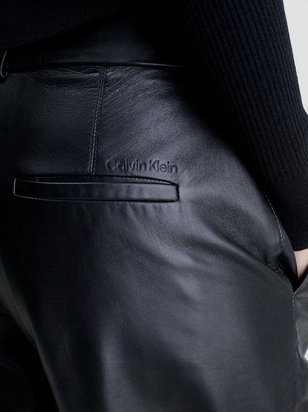 Black Calvin Klein Leather Women Shorts | CSEO-70394