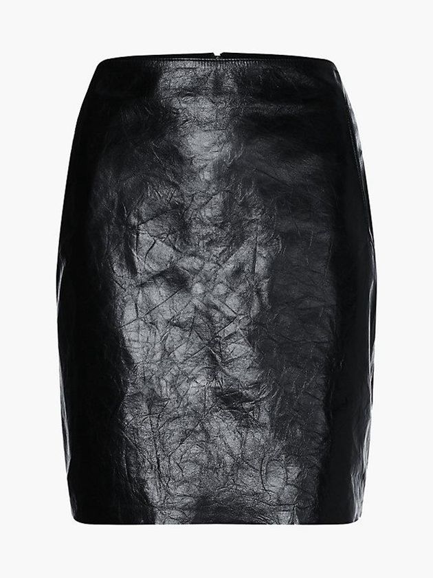 Black Calvin Klein Leather Women Skirt | YCME-45087