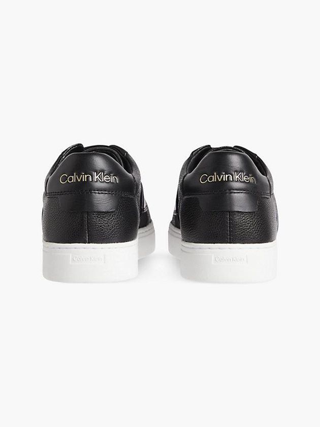 Black Calvin Klein Leather Women Slip On | ETOJ-09256