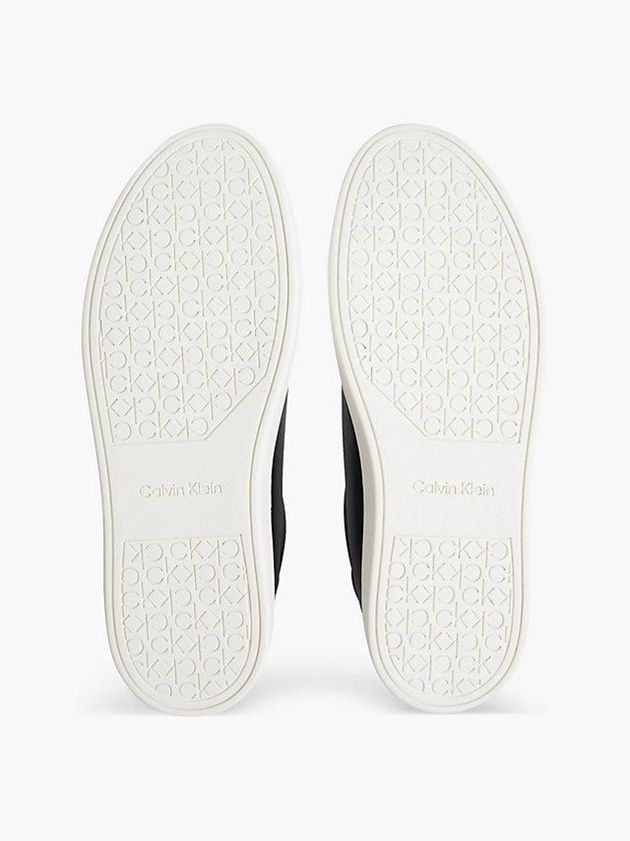 Black Calvin Klein Leather Women Sneakers | GDTU-18536