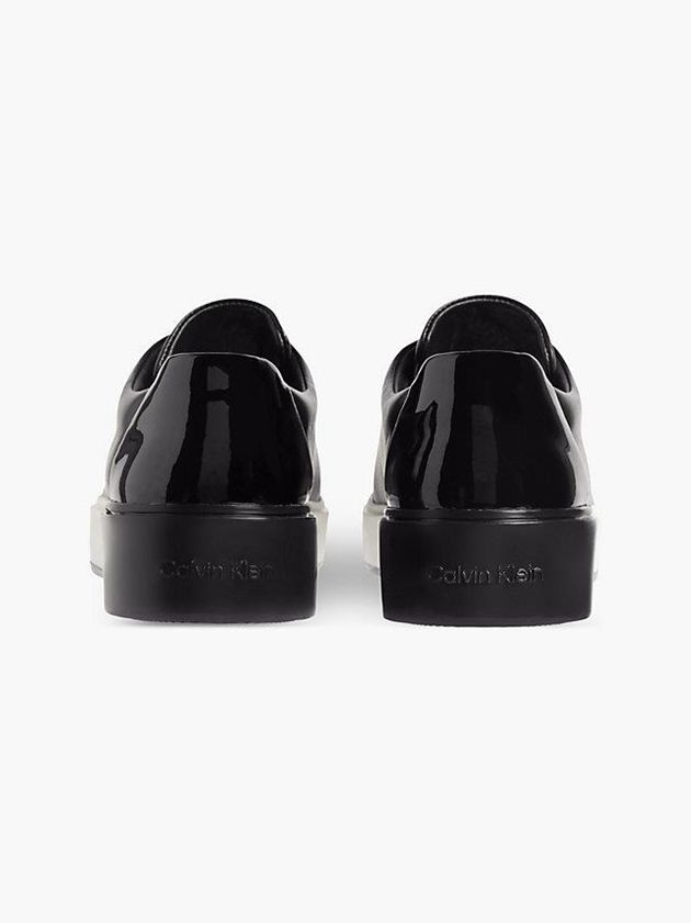 Black Calvin Klein Leather Women Sneakers | MGXU-09652