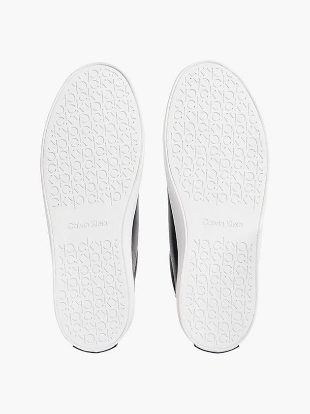 Black Calvin Klein Leather Women Sneakers | YPHT-03524
