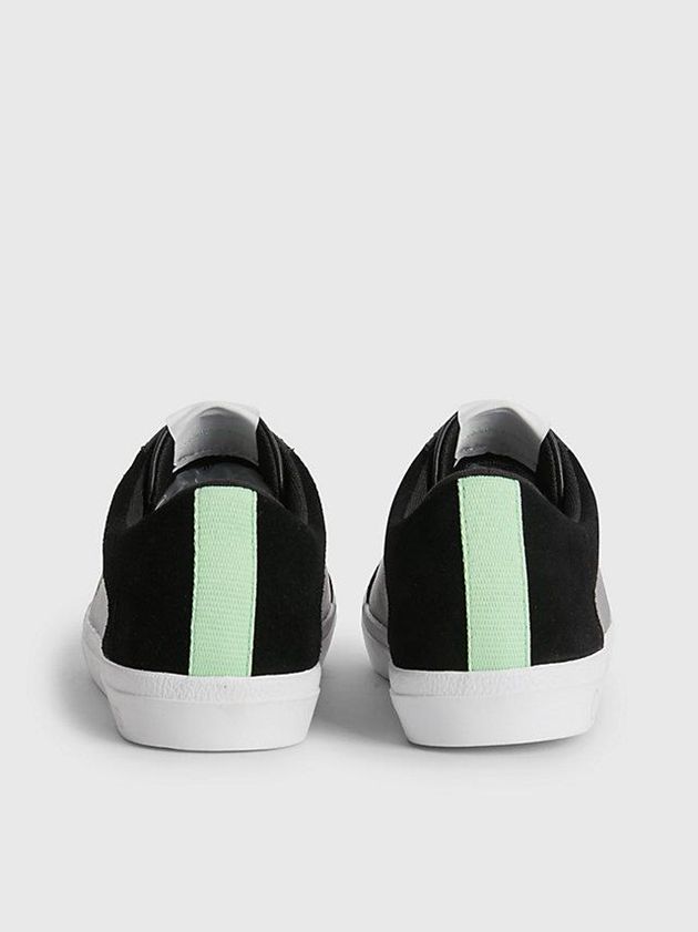 Black Calvin Klein Leather Women Sneakers | ADNQ-58761