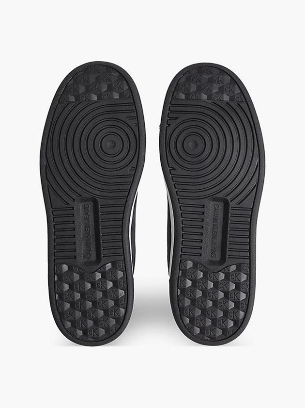 Black Calvin Klein Leather Women Sneakers | JXSL-40159