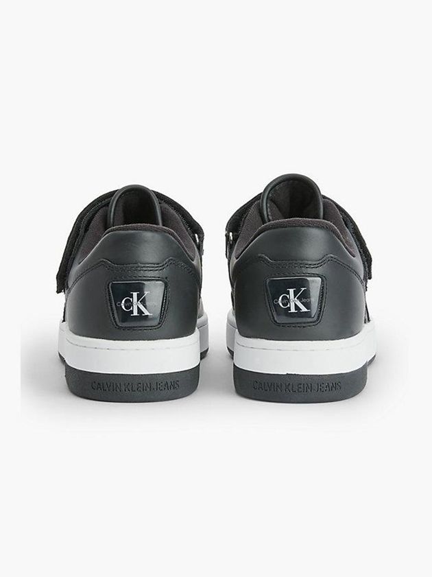Black Calvin Klein Leather Women Sneakers | GMVP-08673