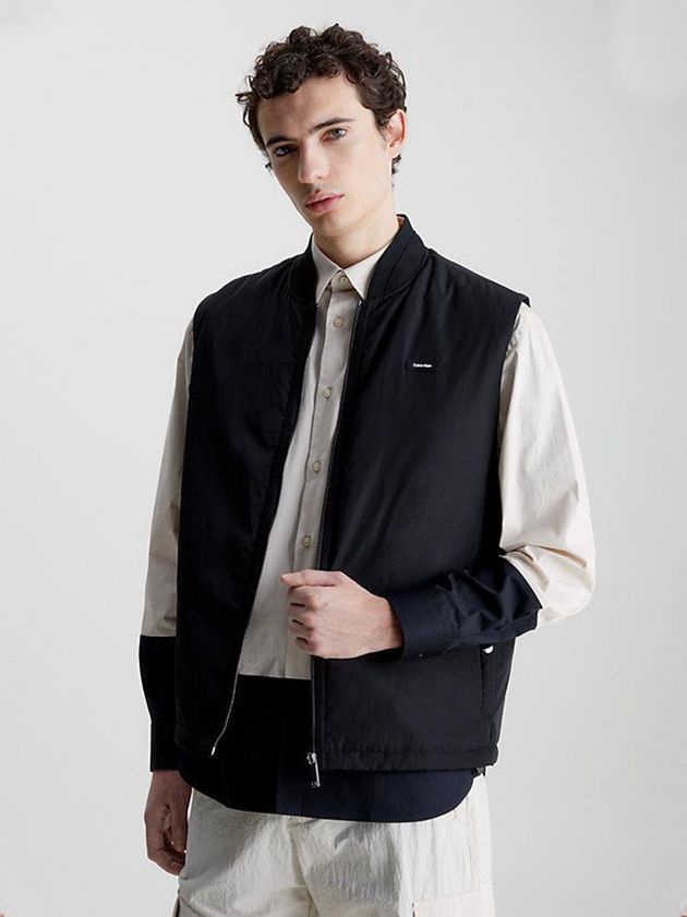 Black Calvin Klein Lightweight Padded Men Vest | FYEM-60427