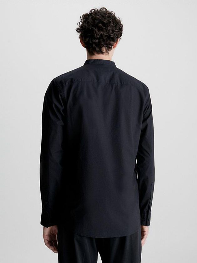 Black Calvin Klein Lightweight Poplin Men Shirts | FGIZ-59270