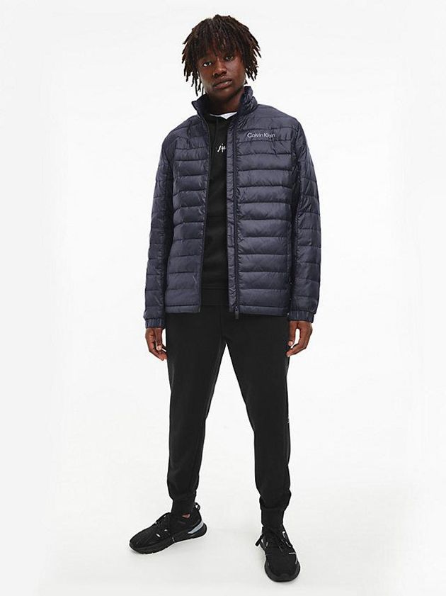 Black Calvin Klein Lightweight Puffer Men Jacket | LBQJ-71063