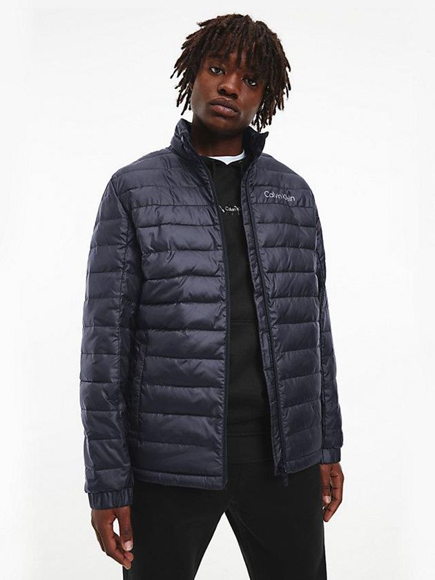 Black Calvin Klein Lightweight Puffer Men Jacket | LBQJ-71063