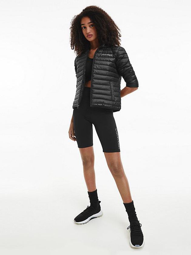 Black Calvin Klein Lightweight Puffer Women Jacket | AOQL-69435