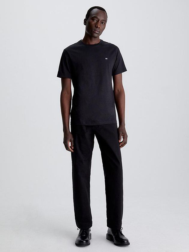 Black Calvin Klein Liquid Touch Cotton Men T-Shirt | FUVY-57361