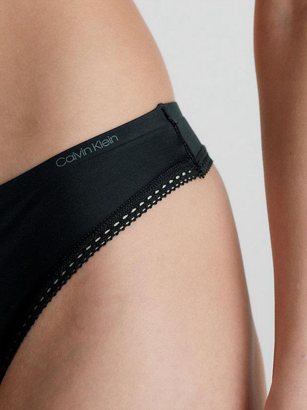 Black Calvin Klein Liquid Touch Women Thong | NIPW-28107