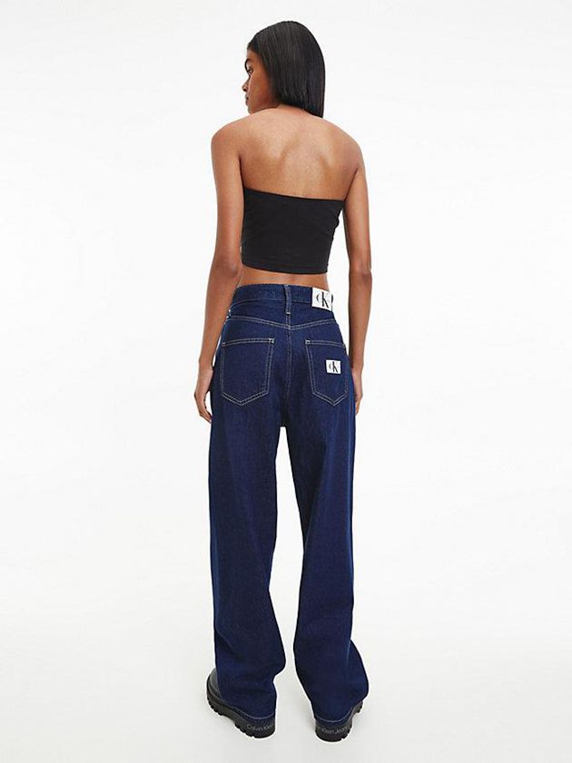 Black Calvin Klein Logo Bandeau Women Top | OILP-91485