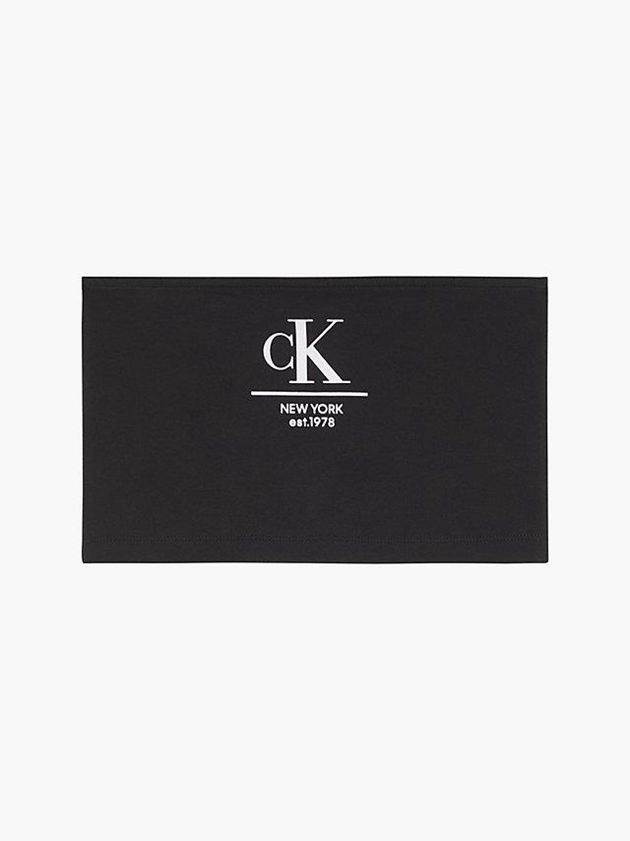 Black Calvin Klein Logo Bandeau Women Top | OILP-91485