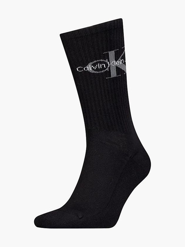 Black Calvin Klein Logo Crew Men Socks | TRXW-16372