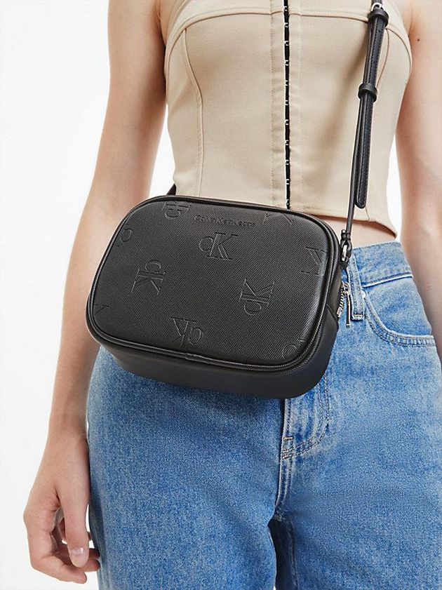 Black Calvin Klein Logo Crossbody Women Bags | HQFJ-28543