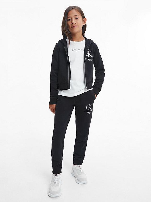 Black Calvin Klein Logo Girls's Joggers | IRUQ-82439