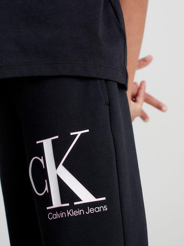 Black Calvin Klein Logo Girls's Joggers | NOWU-94706