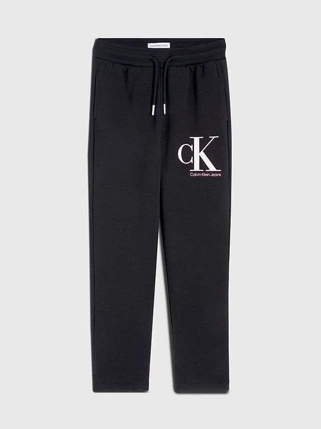 Black Calvin Klein Logo Girls's Joggers | NOWU-94706
