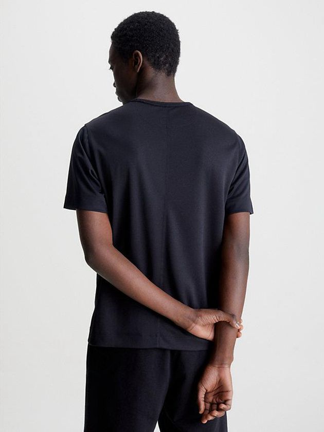 Black Calvin Klein Logo Gym Men T-Shirt | DKUV-46829