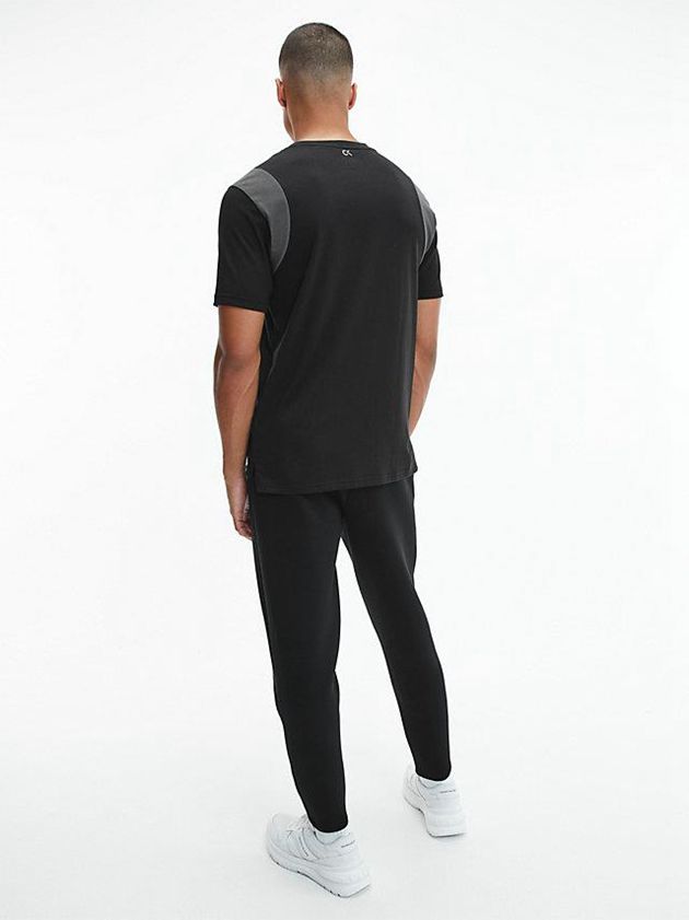 Black Calvin Klein Logo Gym Men T-Shirt | NEYL-69128