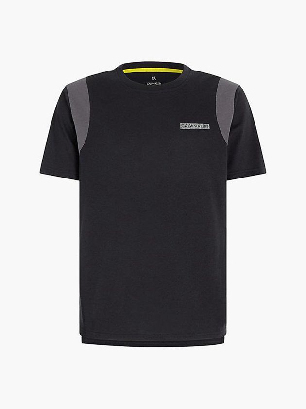 Black Calvin Klein Logo Gym Men T-Shirt | NEYL-69128