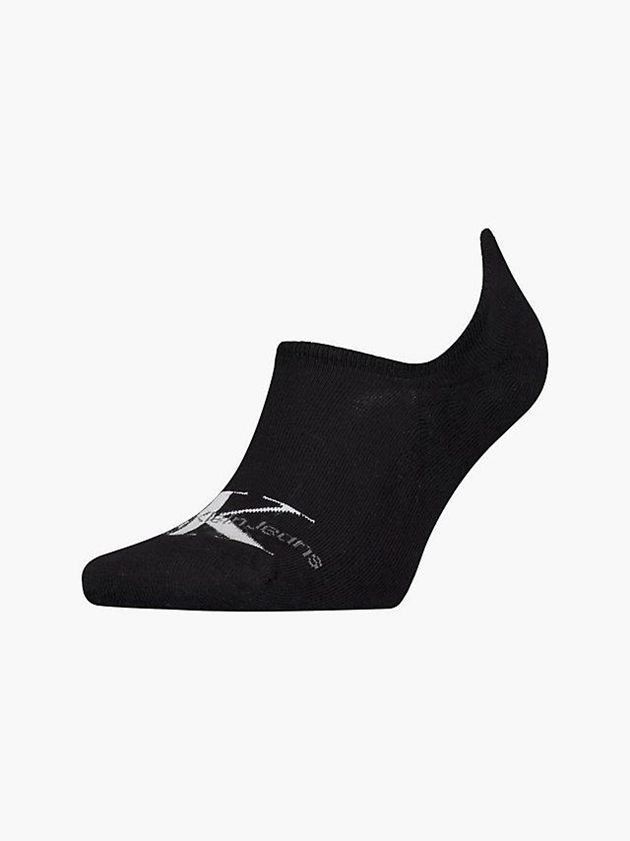 Black Calvin Klein Logo Invisible Men Socks | QETK-78035