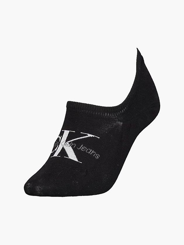 Black Calvin Klein Logo Invisible Women Socks | USRY-08192