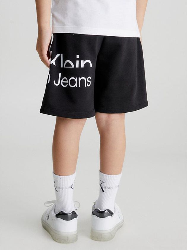 Black Calvin Klein Logo Jogger Boys's Shorts | OXZK-90861