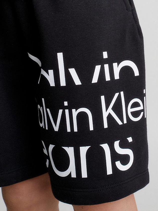 Black Calvin Klein Logo Jogger Boys's Shorts | OXZK-90861