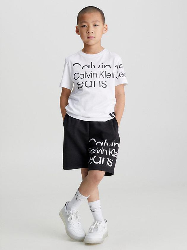 Black Calvin Klein Logo Jogger Boys's Shorts | OXZK-90861
