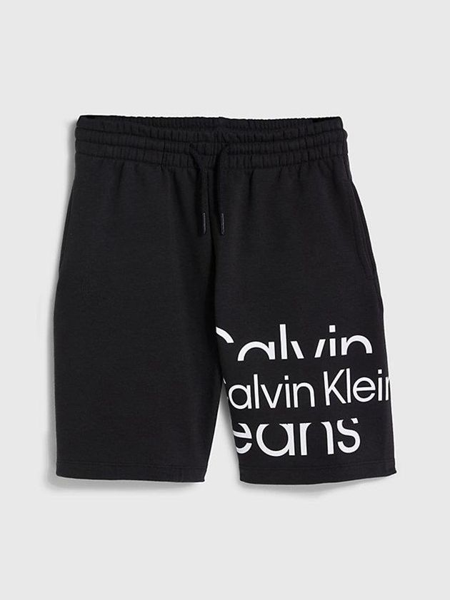 Black Calvin Klein Logo Jogger Boys's Shorts | OXZK-90861
